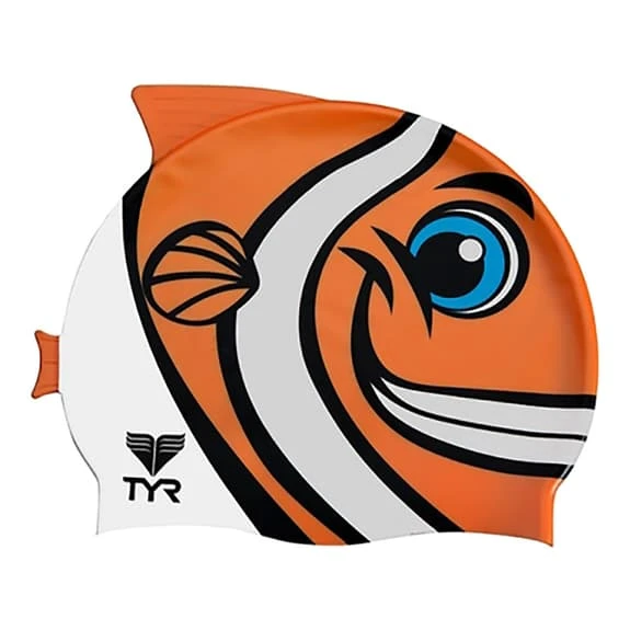 Cuffia TYR Happy Fish Arancione Bianco Nero Bambini 1 Cuffia TYR Happy Fish Arancione Bianco Nero Bambini