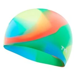 Cuffia Nuoto TYR Tie Dye Silicone Verde Bli Rosso Bambini
