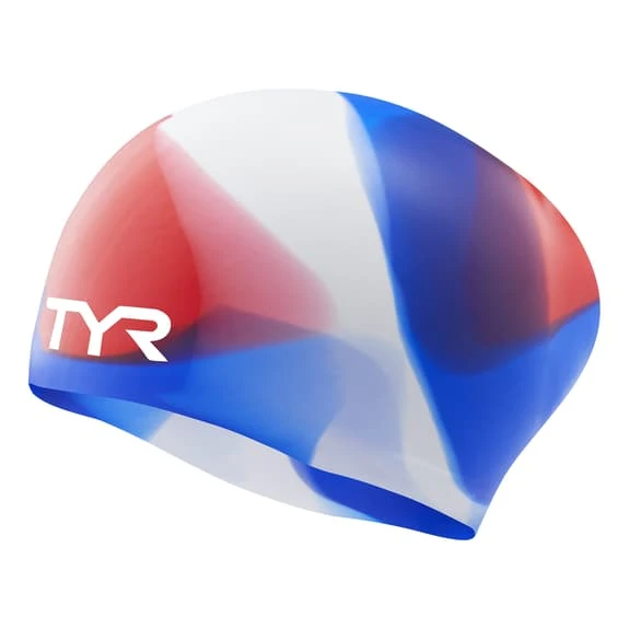 Cuffia Nuoto TYR Silicone Blu Bianco Rosso Bambini 1 Cuffia Nuoto TYR Silicone Blu Bianco Rosso Bambini