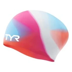 Cuffia Nuoto TYR Silicone Rosa Blu Bianco Bambini