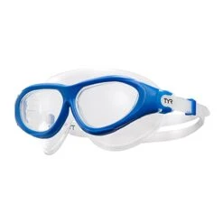 Occhialini TYR Flex Frame Bianco Blu Con Lenti Trasparenti