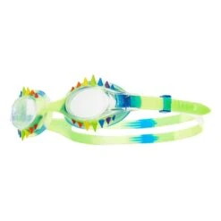 Occhialini TYR Swimple TM Spikes Tie Blu Verde Con Lenti Trasparenti Bambini