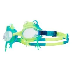 Occhialini TYR Swimple Frog Blu Verde Con Lenti Trasparenti Bambini