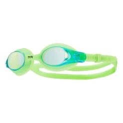 Occhialini TYR Swimple Verde Con Lenti A Specchio Blu Bambini