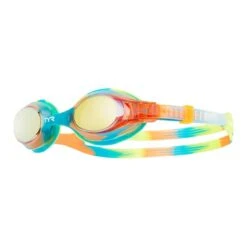 Occhialini TYR Swimple Tie Dye Rosso Blu Verde Con Lenti A Specchio Dorato Bambini