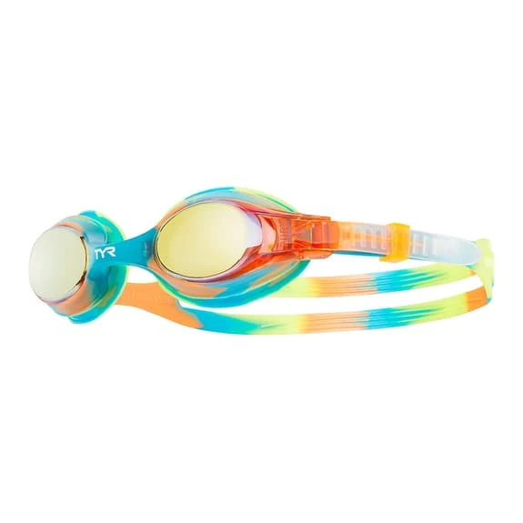 Occhialini TYR Swimple Tie Dye Rosso Blu Verde Con Lenti A Specchio Dorato Bambini 1 Occhialini TYR Swimple Tie Dye Rosso Blu Verde Con Lenti A Specchio Dorato Bambini