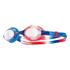 Occhialini TYR Swimple USA Rosso Blu Bianco Con Lenti Trasparenti