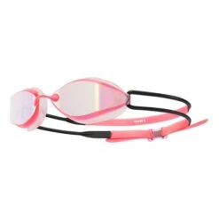 Occhialini Nuoto TYR Tracer X Racing Rosa Nero Con Lenti A Specchio Rosa