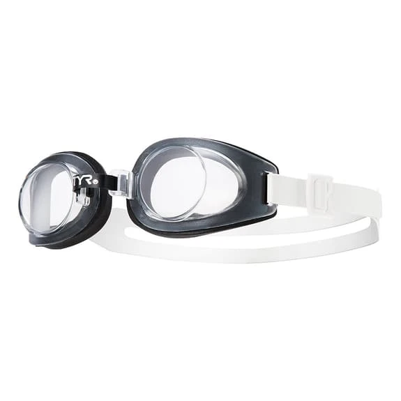 Occhialini TYR Foam Bianco Nero Con Lenti Trasparenti 1 Occhialini TYR Foam Bianco Nero Con Lenti Trasparenti