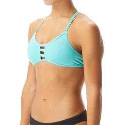 TYR Top Bikini Solid Pacific Tieback