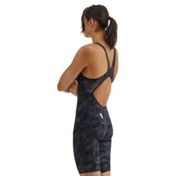 Costume TYR Venzo Camo Open Back Nero Grigio Donna -Swim Fit Sconto tyr vzcob6a001 003