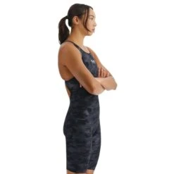 Costume TYR Venzo Camo Open Back Nero Grigio Donna -Swim Fit Sconto tyr vzcob6a001 005